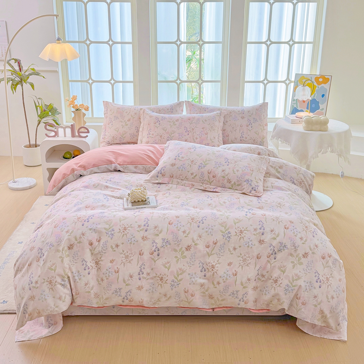 91家纺网 家纺一手货源 找家纺 安逸家纺 2026新款12868 全棉纯棉床单四件套学生宿舍纯棉床单款三件套 微风徐徐