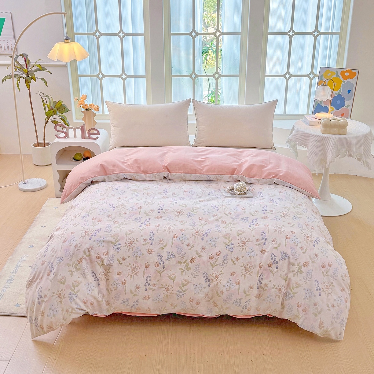 91家纺网 家纺一手货源 找家纺 安逸家纺 2026新款12868 全棉纯棉床单四件套学生宿舍纯棉床单款三件套 微风徐徐