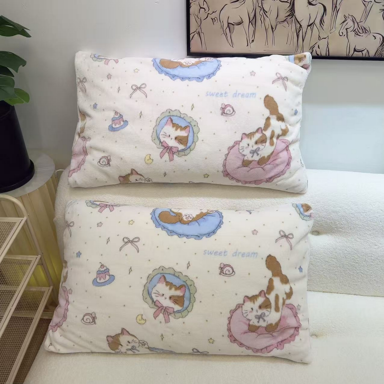 91家纺网 家纺一手货源 找家纺 润缦 2026新款卡通单枕套 抱枕猫咪