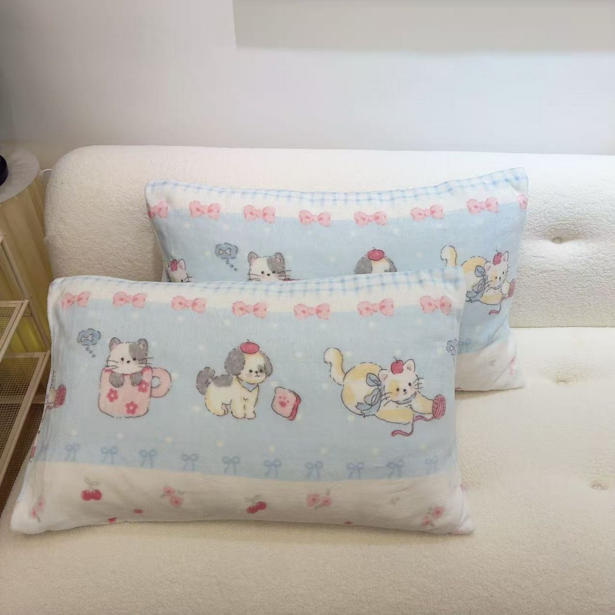 91家纺网 家纺一手货源 找家纺 润缦 2026新款卡通单枕套 泡芙小萌喵