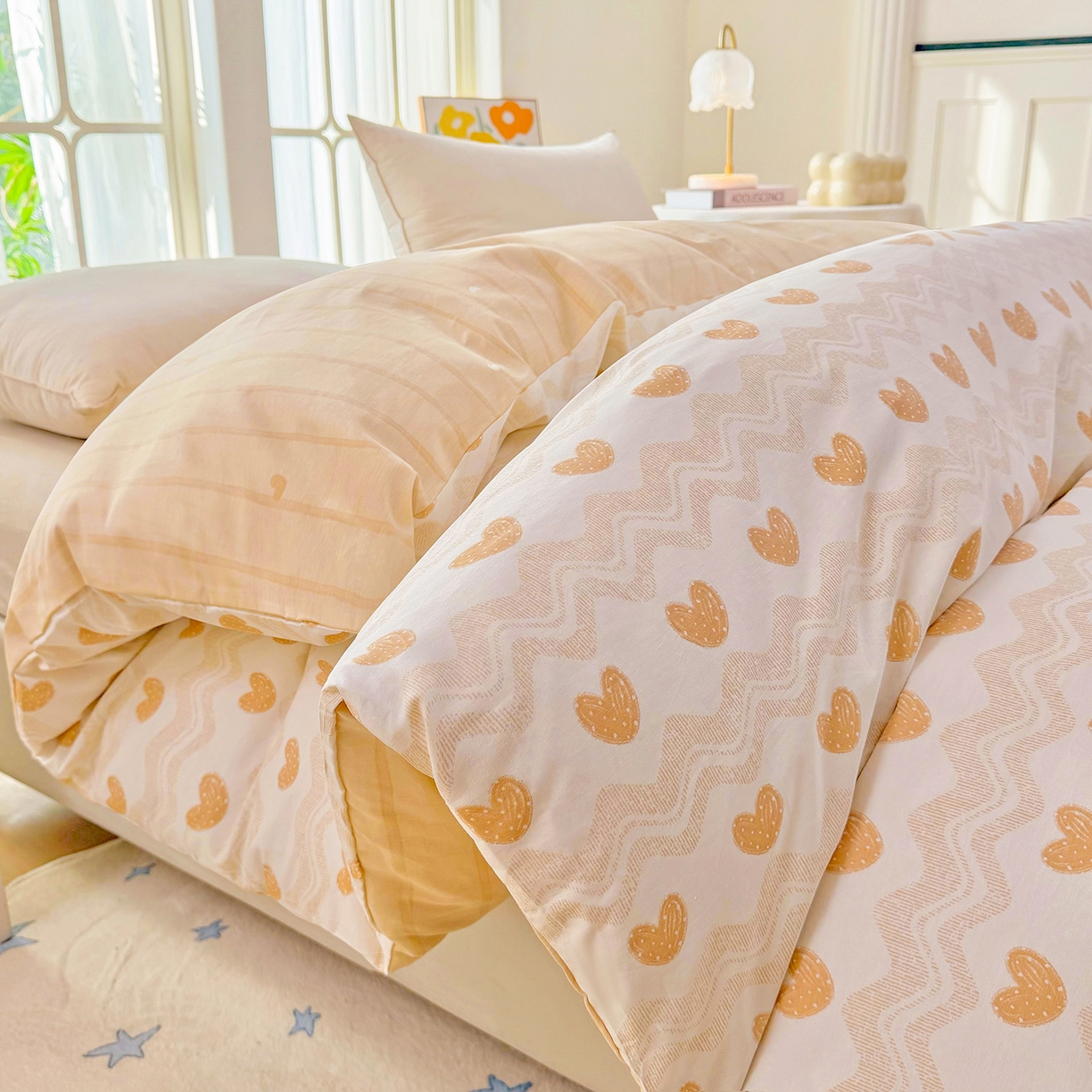 91家纺网 家纺一手货源 找家纺 安逸家纺 2026新款12868 全棉纯棉床单四件套学生宿舍纯棉床单款三件套 心动旋律