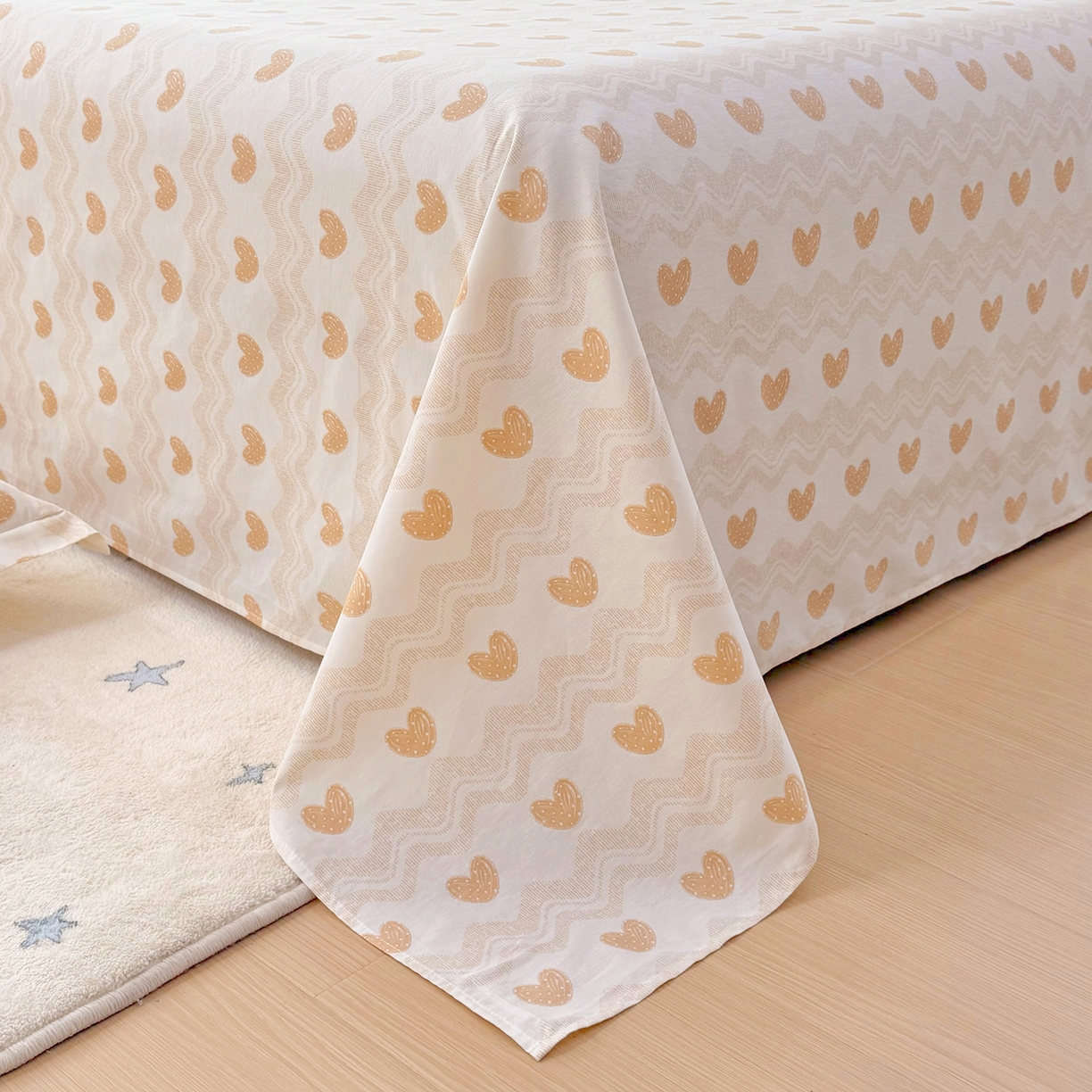 91家纺网 家纺一手货源 找家纺 安逸家纺 2026新款12868 全棉纯棉床单四件套学生宿舍纯棉床单款三件套 心动旋律