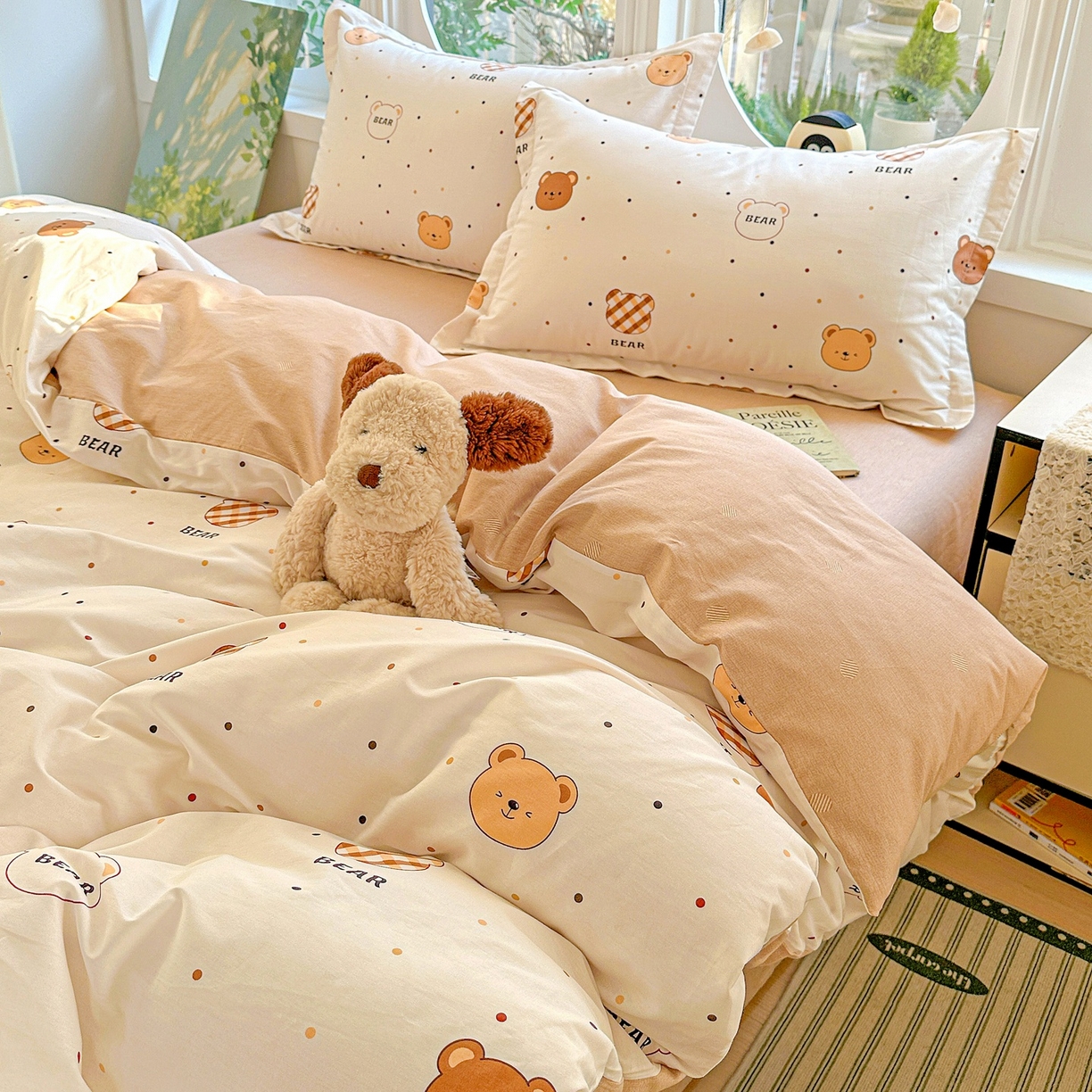 91家纺网 家纺一手货源 找家纺 恩泽家纺 2026春夏新款全棉纯棉12868印花四件套（提供买家秀，预留缩水率） 小精灵