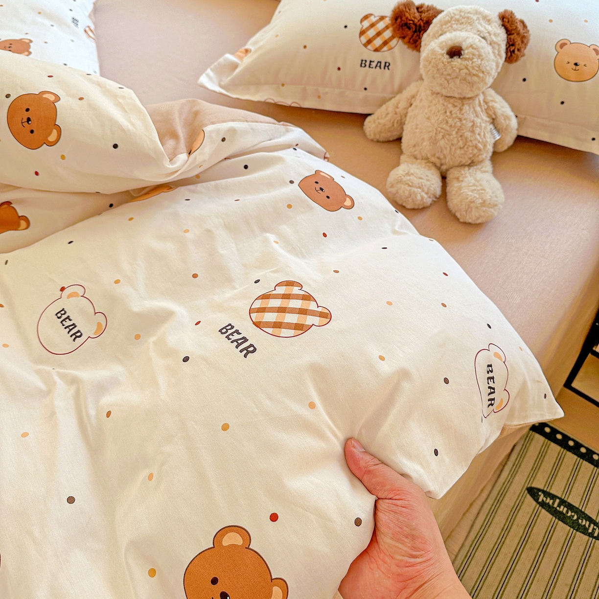 91家纺网 家纺一手货源 找家纺 恩泽家纺 2026春夏新款全棉纯棉12868印花四件套（提供买家秀，预留缩水率） 小精灵