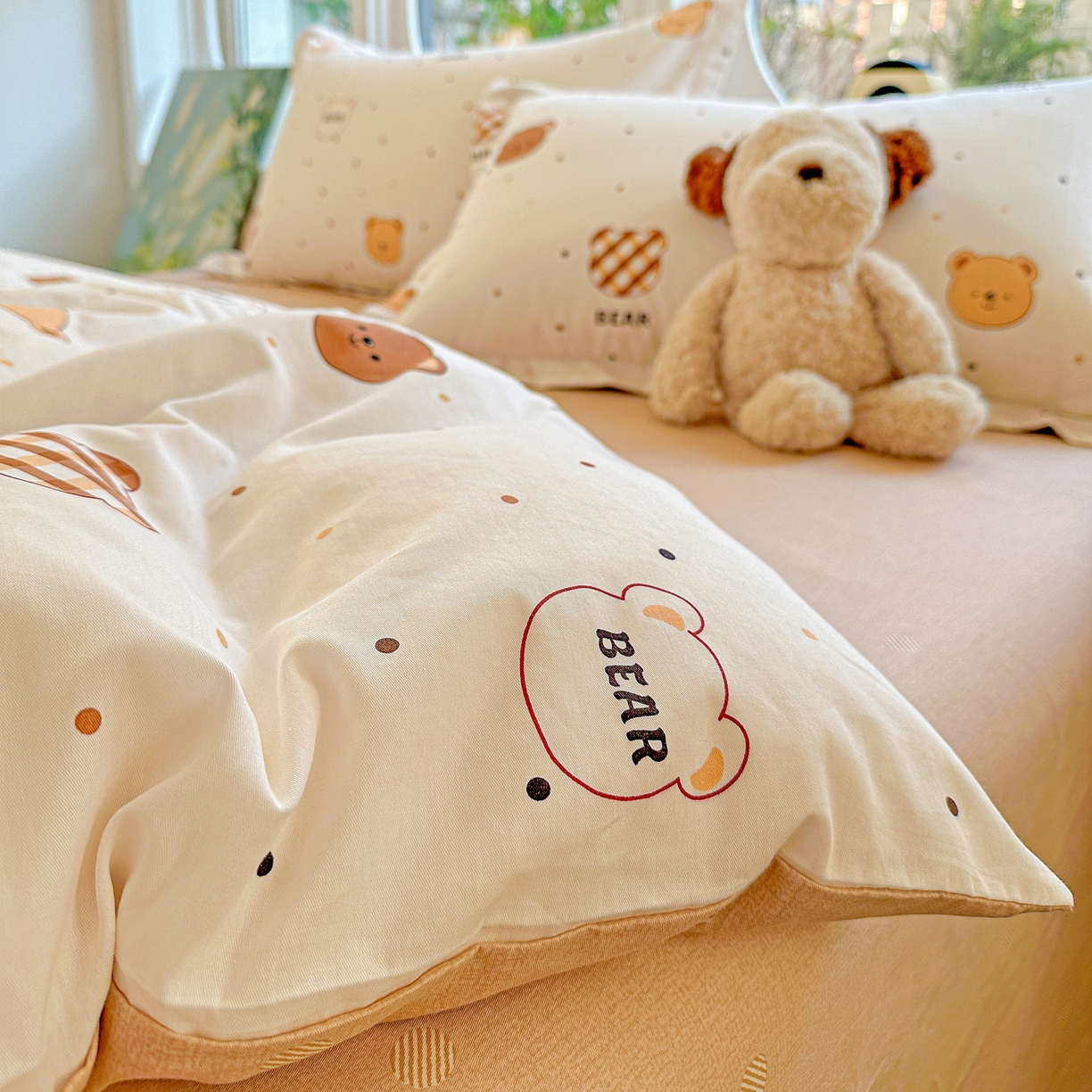 91家纺网 家纺一手货源 找家纺 恩泽家纺 2026春夏新款全棉纯棉12868印花四件套（提供买家秀，预留缩水率） 小精灵