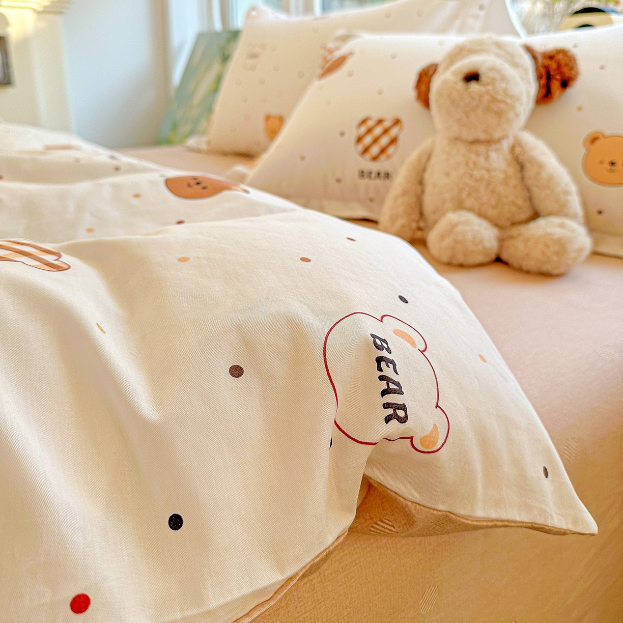 91家纺网 家纺一手货源 找家纺 恩泽家纺 2026春夏新款全棉纯棉12868印花四件套（提供买家秀，预留缩水率） 小精灵