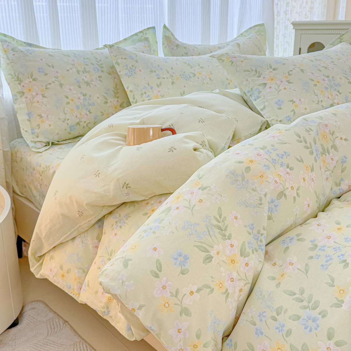 安逸家纺 2026新款12868 全棉纯棉床单四件套学生宿舍纯棉床单款三件套 徐徐花开