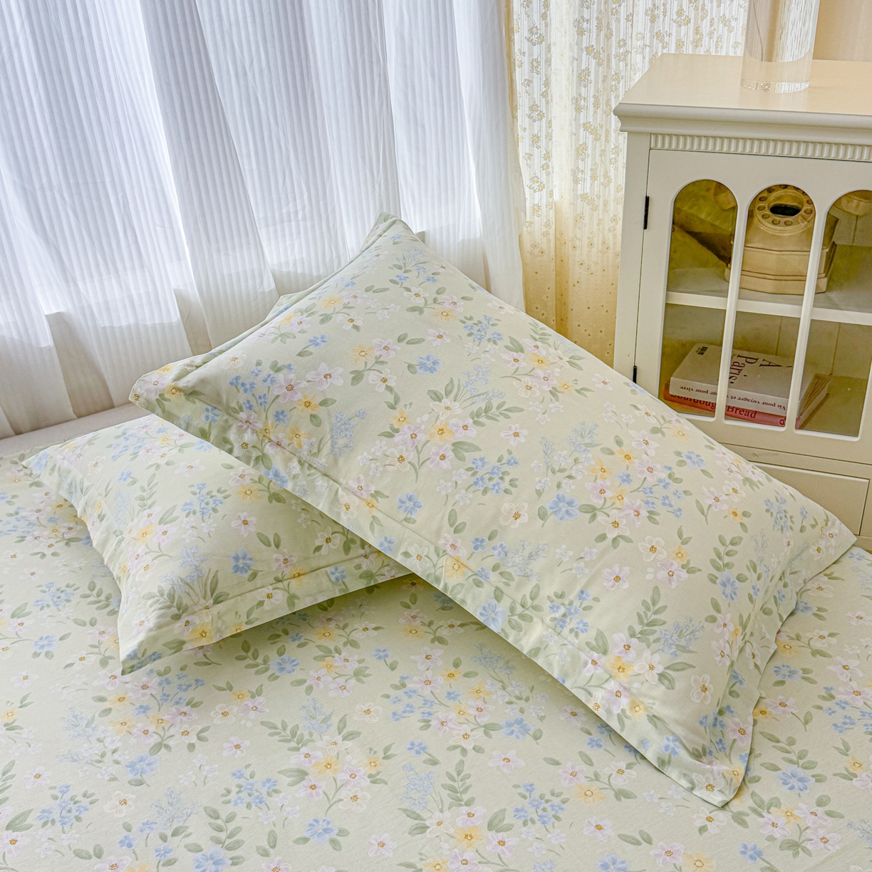 91家纺网 家纺一手货源 找家纺 安逸家纺 2026新款12868 全棉纯棉床单四件套学生宿舍纯棉床单款三件套 徐徐花开