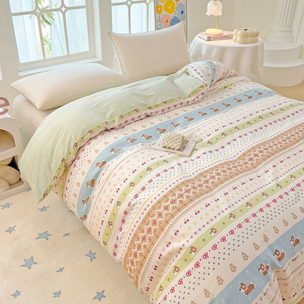 91家纺网 家纺一手货源 找家纺 安逸家纺 2026新款12868 全棉纯棉床单四件套学生宿舍纯棉床单款三件套 雪哈汪