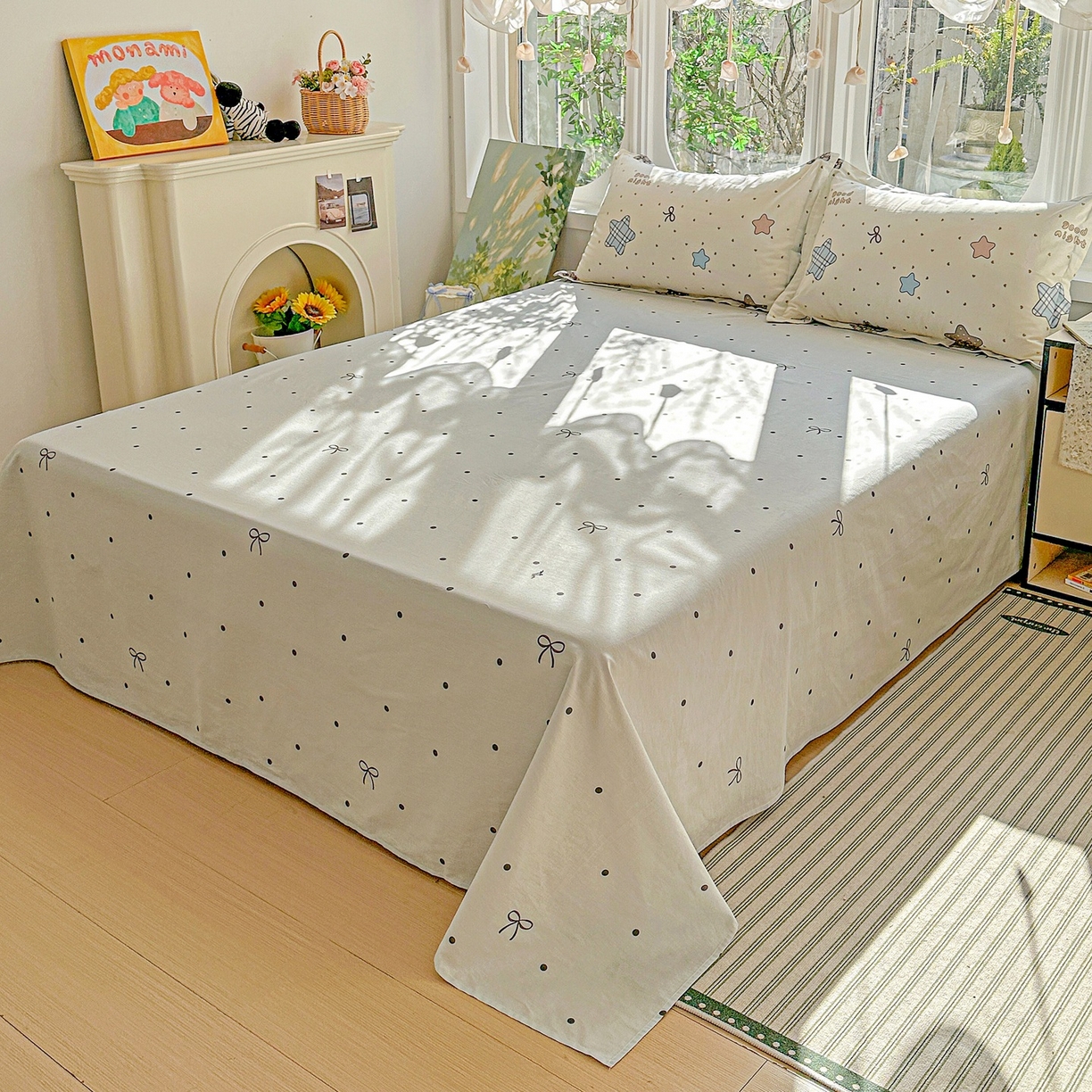 91家纺网 家纺一手货源 找家纺 恩泽家纺 2026春夏新款全棉纯棉12868印花四件套（提供买家秀，预留缩水率） 星动情节