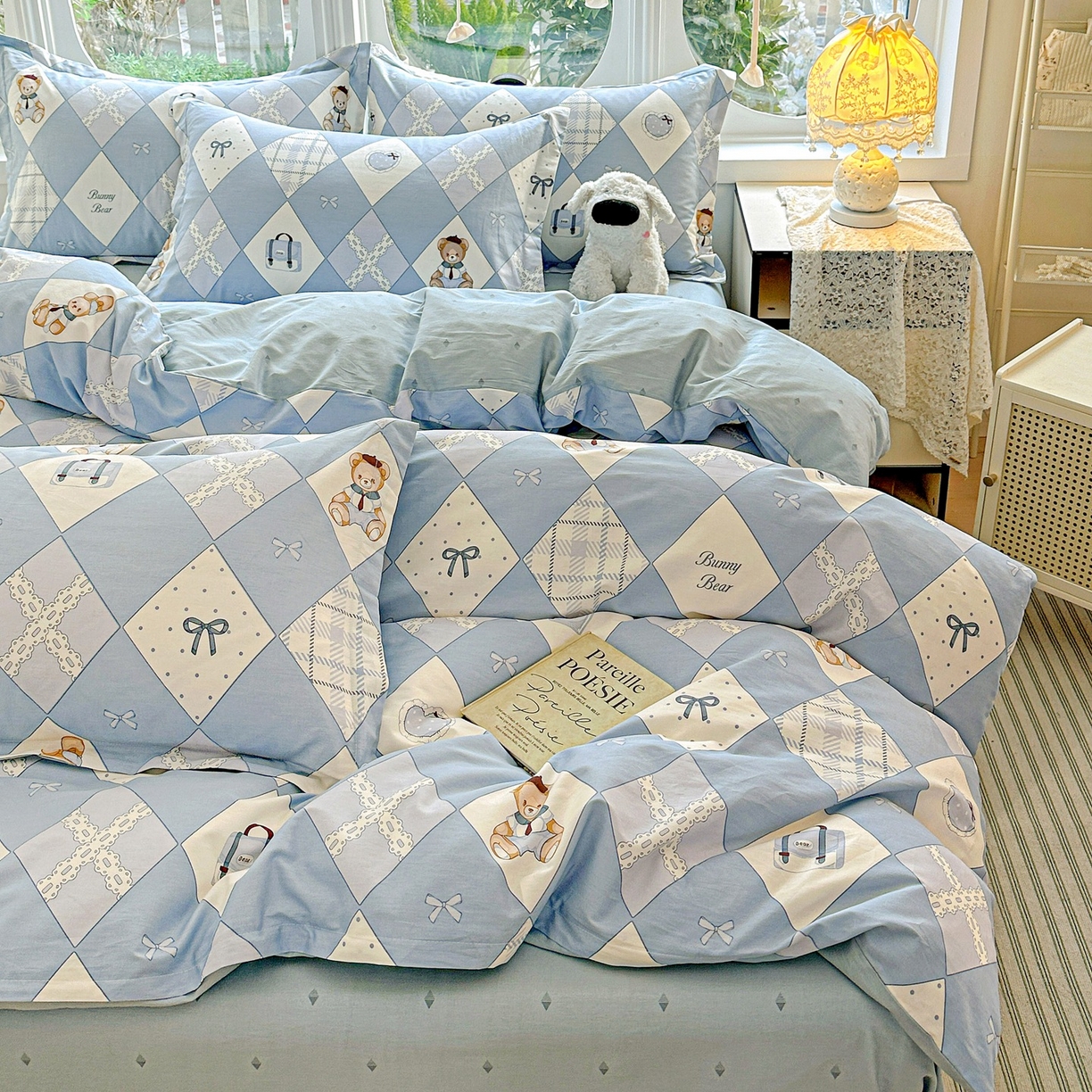 恩泽家纺 2026春夏新款全棉纯棉12868印花四件套（提供买家秀，预留缩水率） 学院风