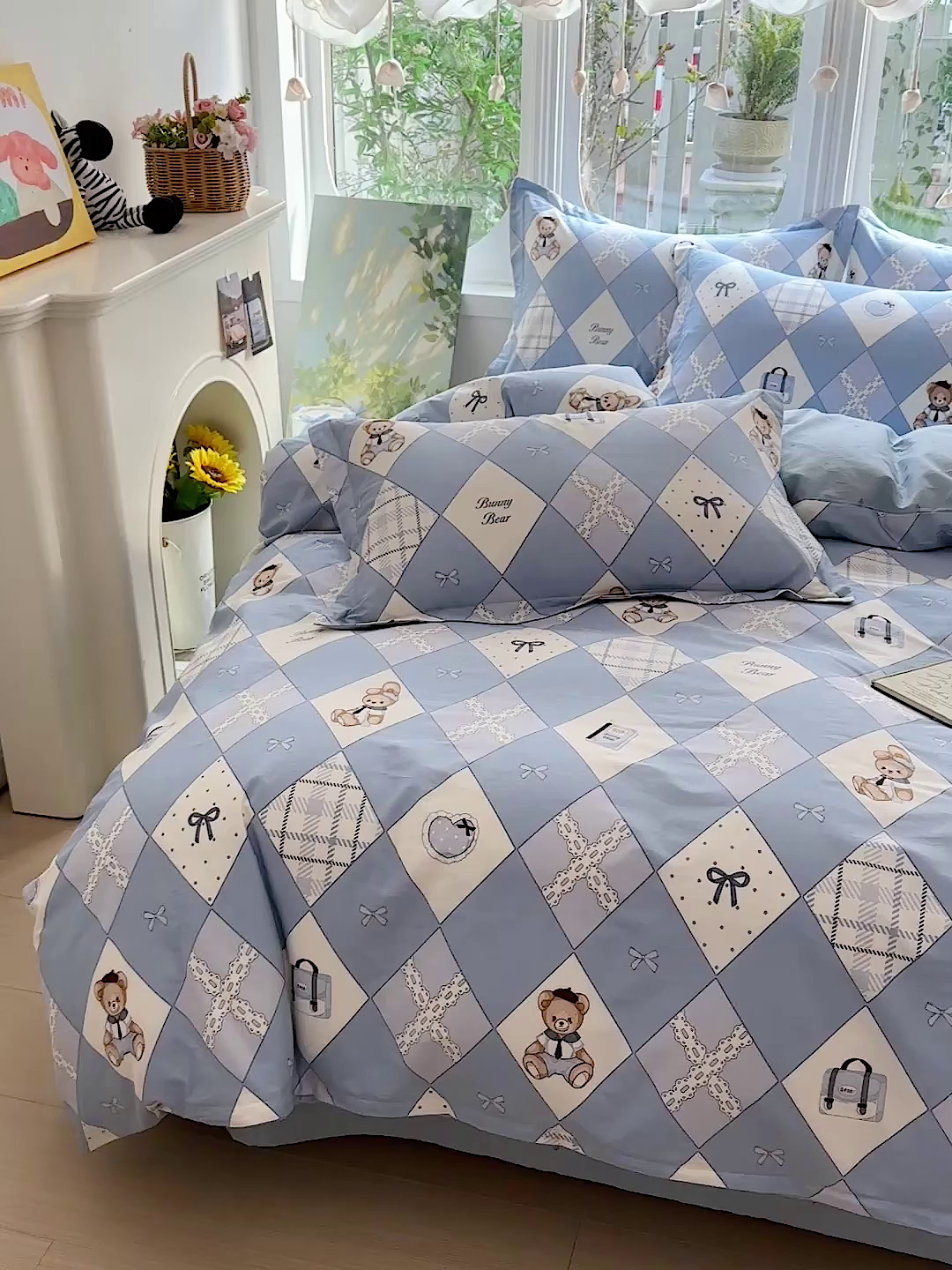 91家纺网 家纺一手货源 找家纺 恩泽家纺 2026春夏新款全棉纯棉12868印花四件套（提供买家秀，预留缩水率） 学院风