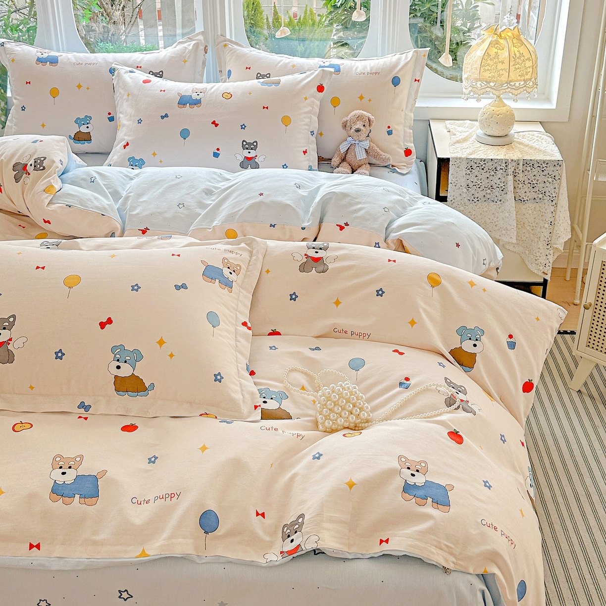 恩泽家纺 2026春夏新款全棉纯棉12868印花四件套（提供买家秀，预留缩水率） 雪纳瑞