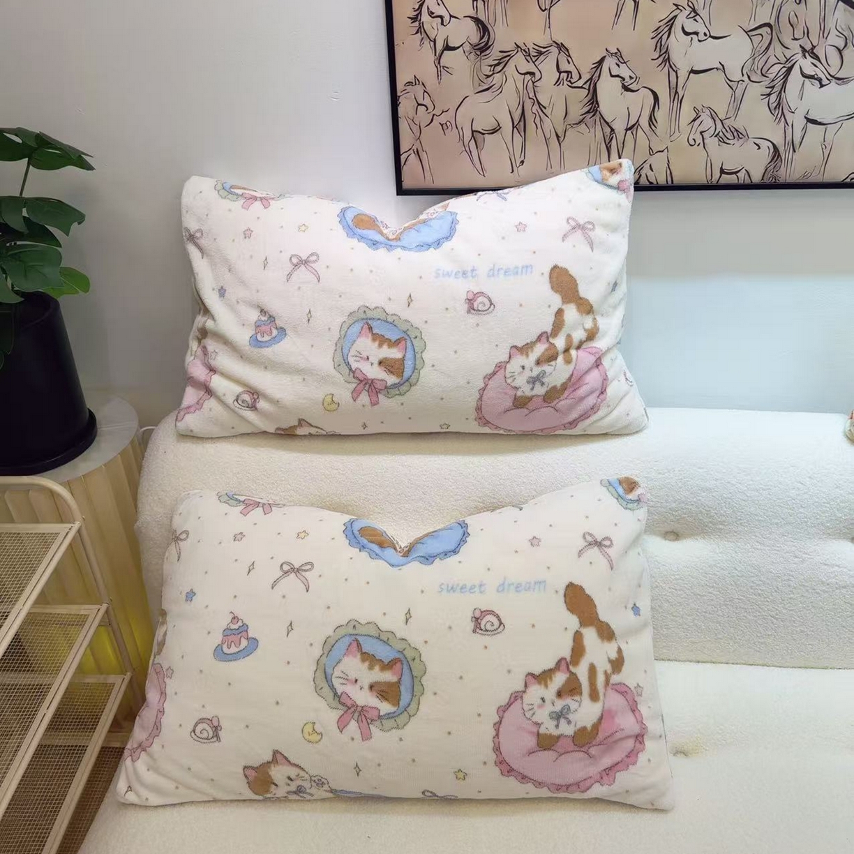 91家纺网 家纺一手货源 找家纺 润缦 2026新款卡通单枕套 抱枕猫咪