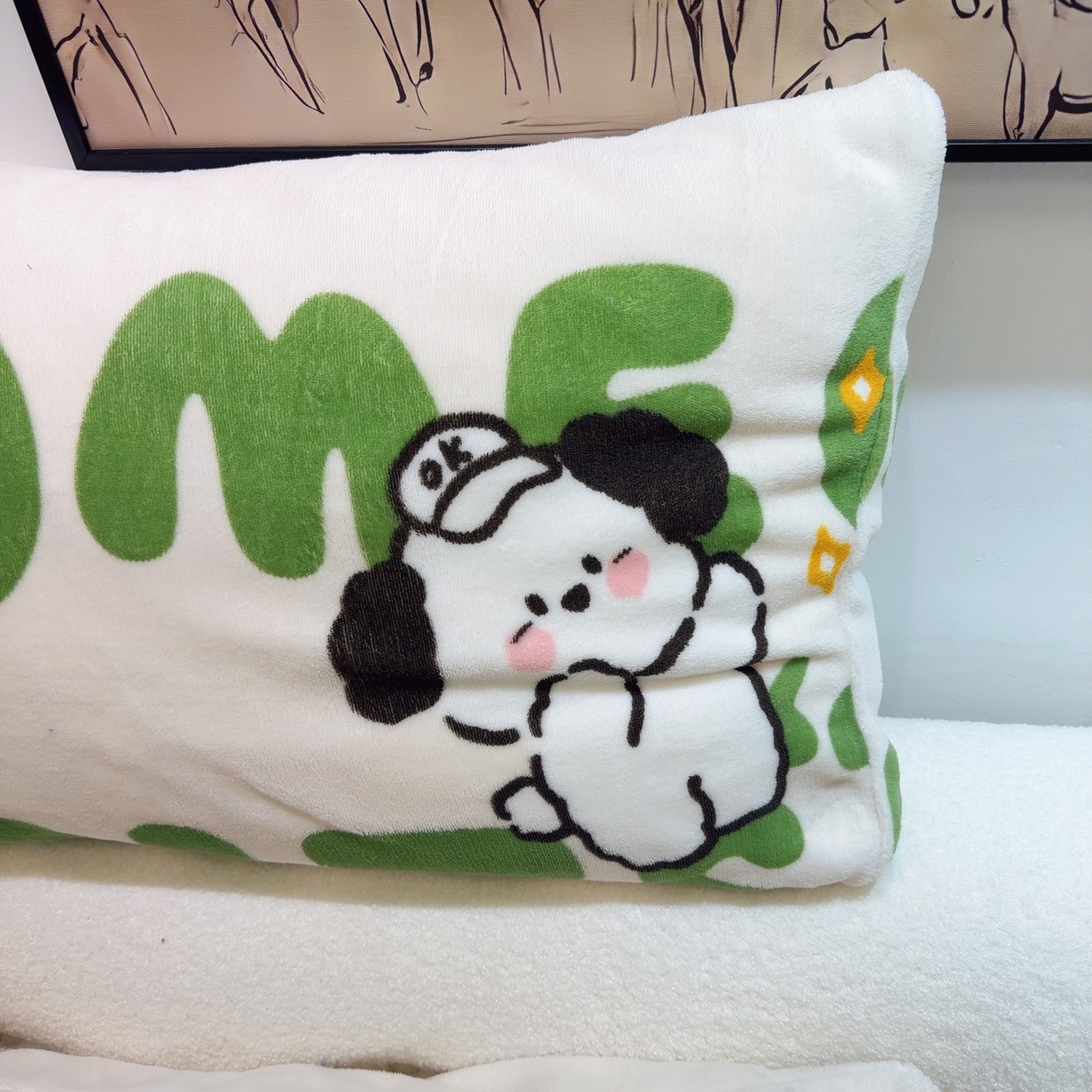 91家纺网 家纺一手货源 找家纺 润缦 2026新款卡通单枕套 屁屁狗