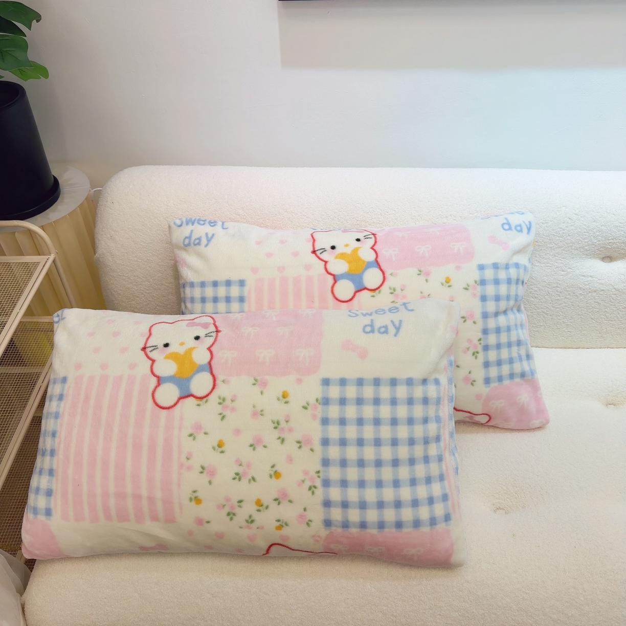 91家纺网 家纺一手货源 找家纺 润缦 2026新款卡通单枕套 少女心喵喵