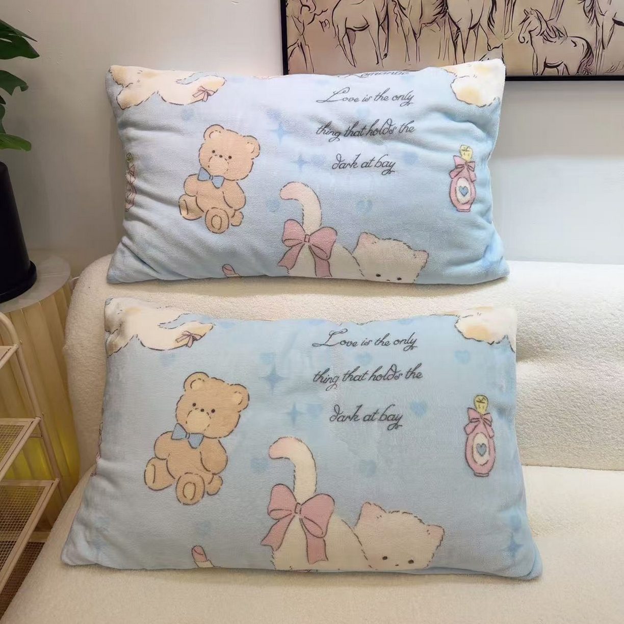 润缦 2026新款卡通单枕套 元气猫咪酱