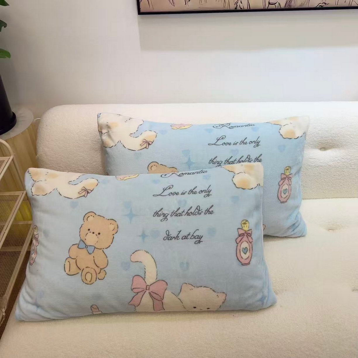 91家纺网 家纺一手货源 找家纺 润缦 2026新款卡通单枕套 元气猫咪酱