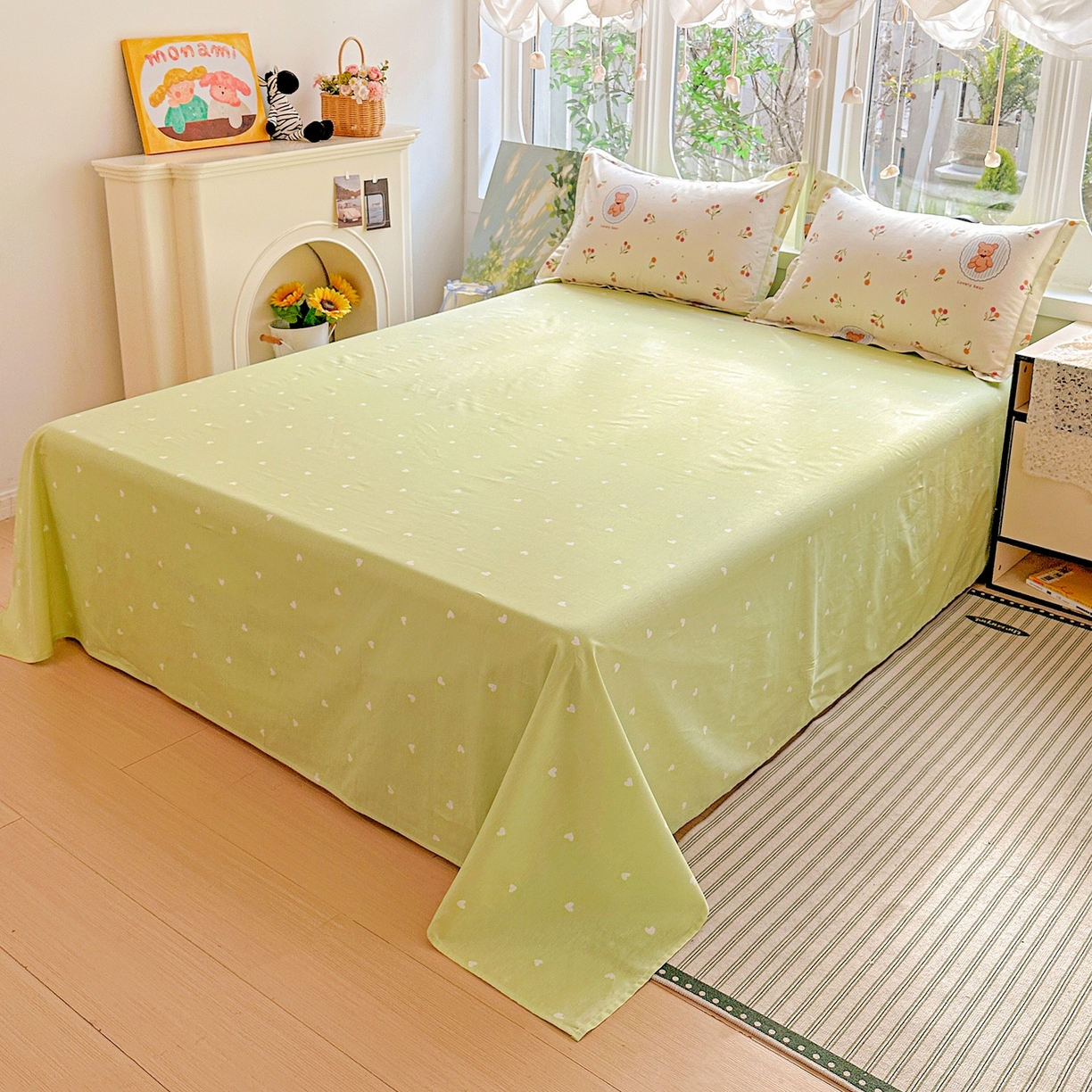 91家纺网 家纺一手货源 找家纺 恩泽家纺 2026春夏新款全棉纯棉12868印花四件套（提供买家秀，预留缩水率） 樱桃小熊