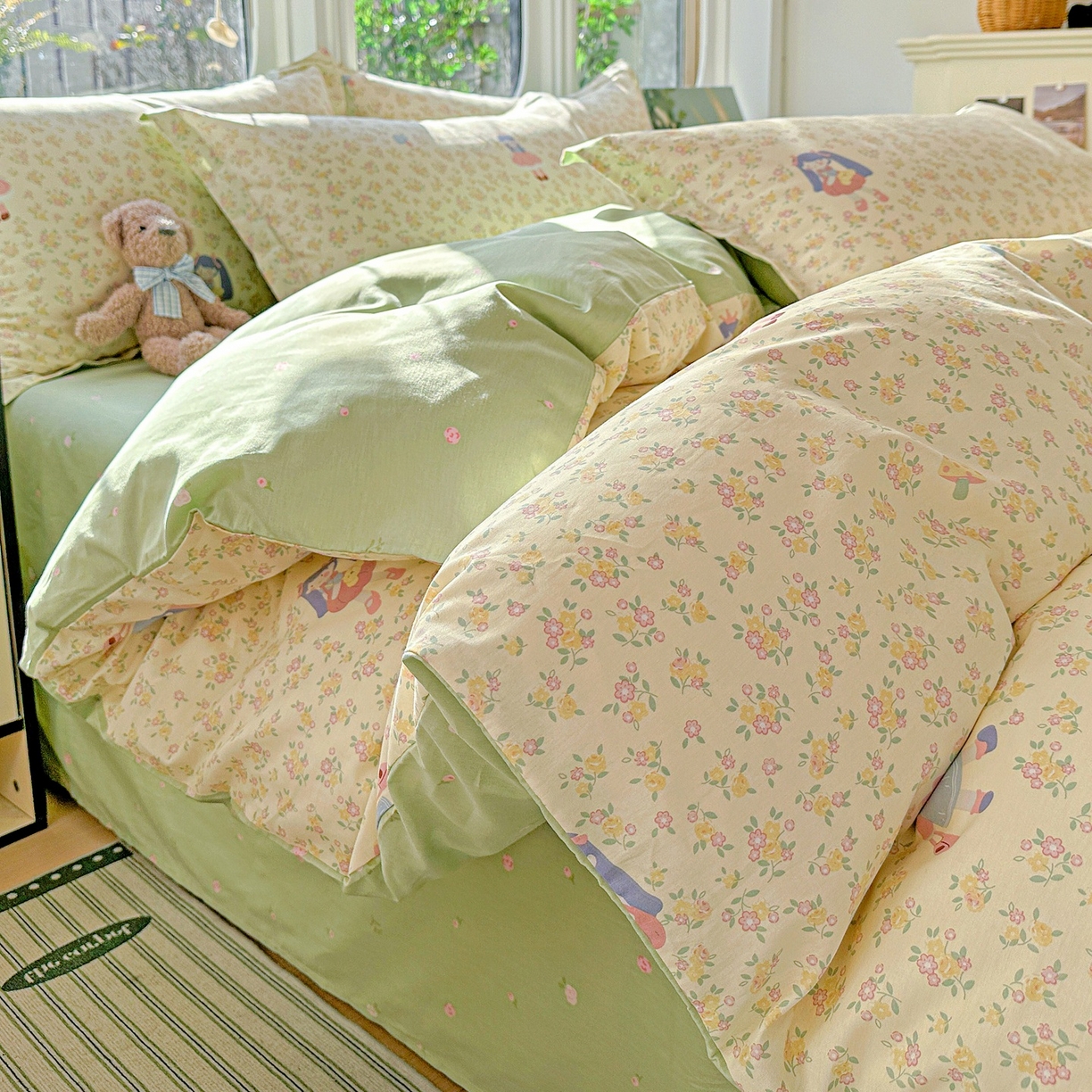 91家纺网 家纺一手货源 找家纺 恩泽家纺 2026春夏新款全棉纯棉12868印花四件套（提供买家秀，预留缩水率） 宅宅女孩