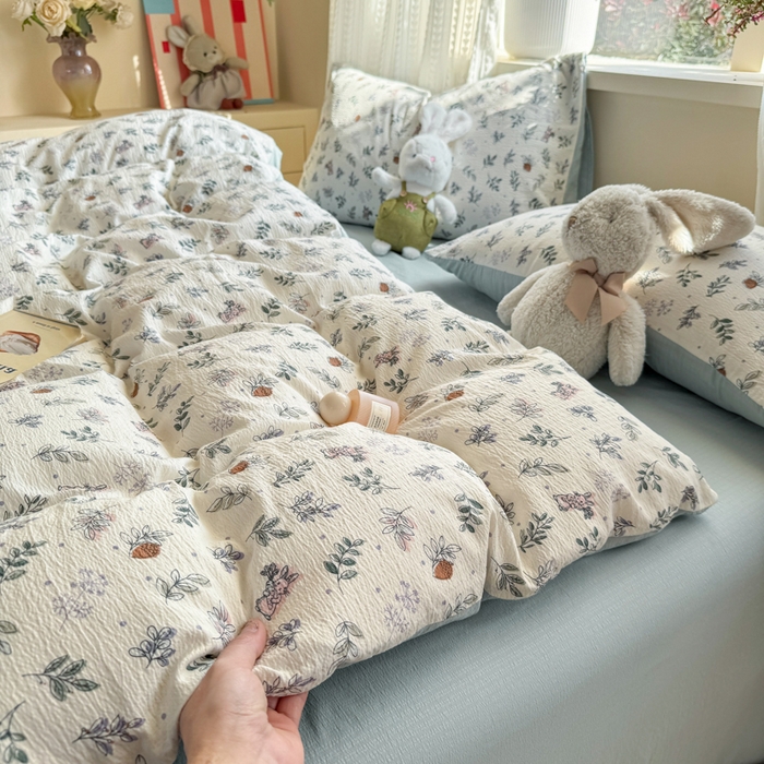 91家纺网 家纺一手货源 找家纺 （总）丽美人家纺 2026新款A类皱皱纱双层印花四件套