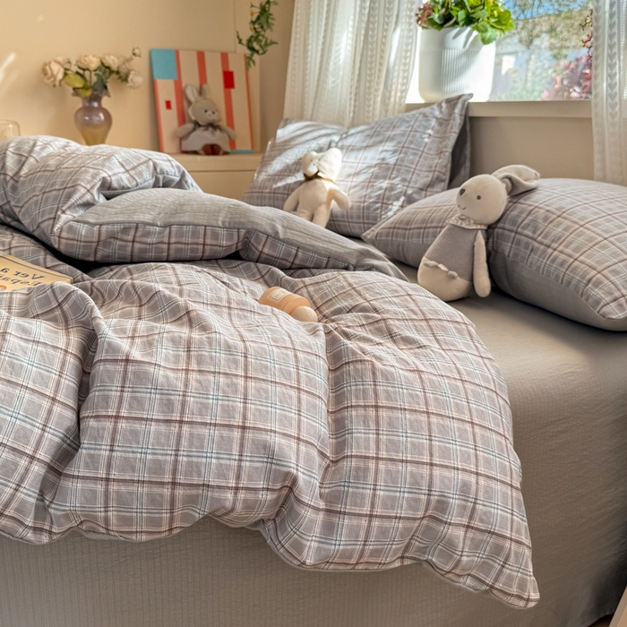 91家纺网 家纺一手货源 找家纺 丽美人家纺 2026新款A类皱皱纱双层印花四件套 布兰卡