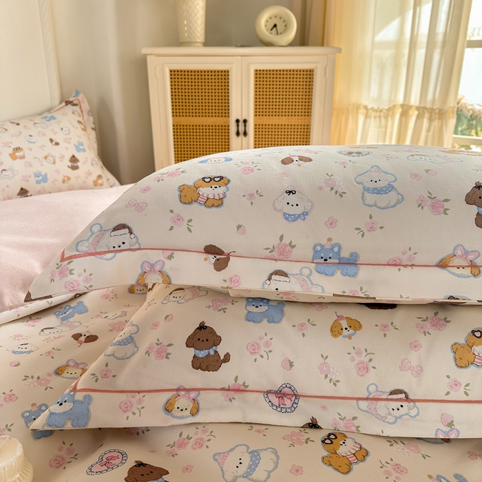 91家纺网 家纺一手货源 找家纺 凌鼎  2026新款混纺加厚磨毛四件套 多啦