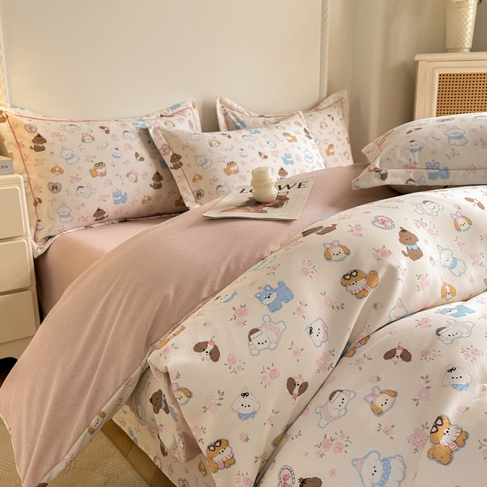 91家纺网 家纺一手货源 找家纺 凌鼎  2026新款混纺加厚磨毛四件套 多啦