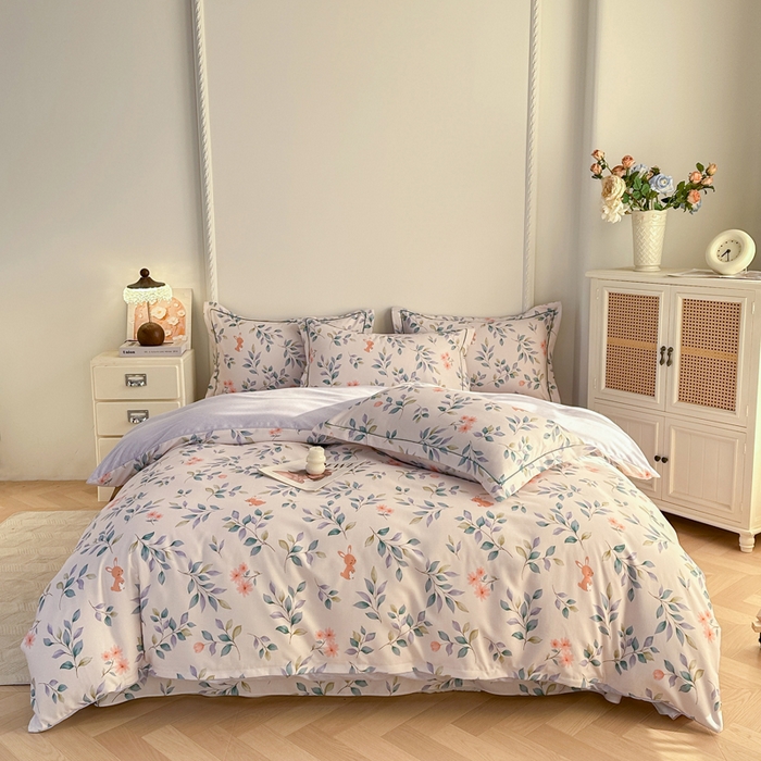 凌鼎  2026新款混纺加厚磨毛四件套 海棠花语