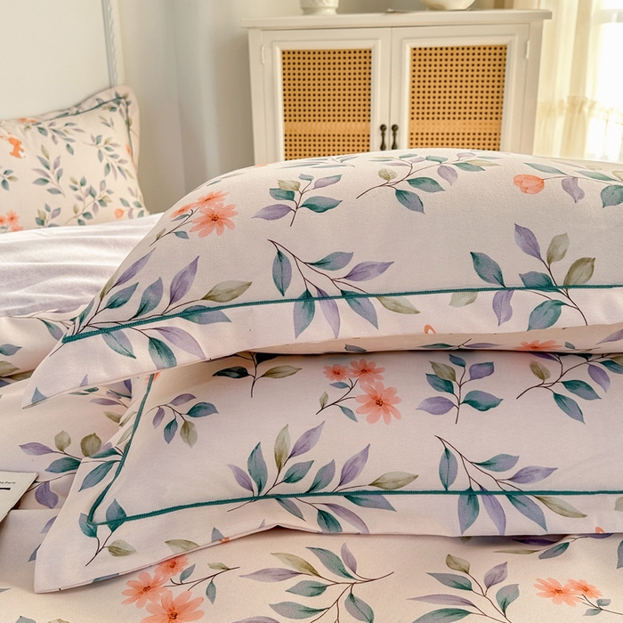 91家纺网 家纺一手货源 找家纺 凌鼎  2026新款混纺加厚磨毛四件套 海棠花语