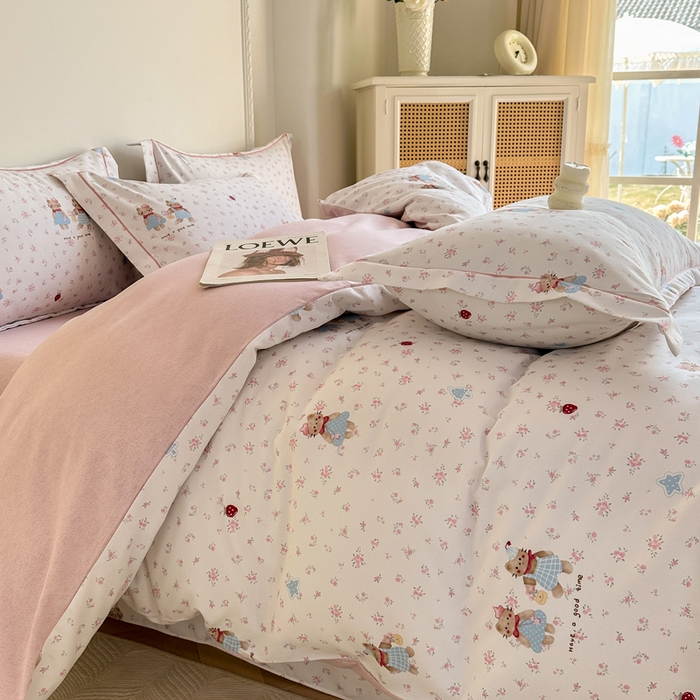 91家纺网 家纺一手货源 找家纺 凌鼎  2026新款混纺加厚磨毛四件套 凯蒂