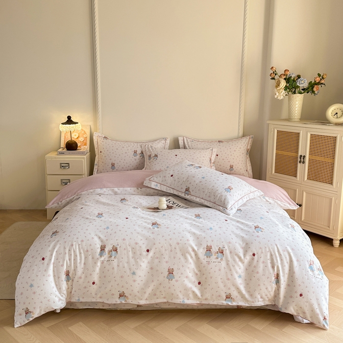 91家纺网 家纺一手货源 找家纺 凌鼎  2026新款混纺加厚磨毛四件套 凯蒂