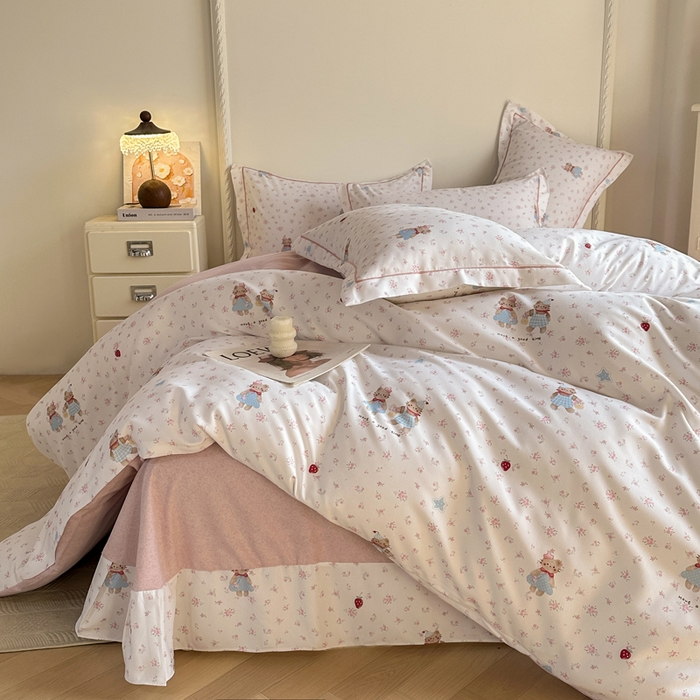 91家纺网 家纺一手货源 找家纺 凌鼎  2026新款混纺加厚磨毛四件套 凯蒂