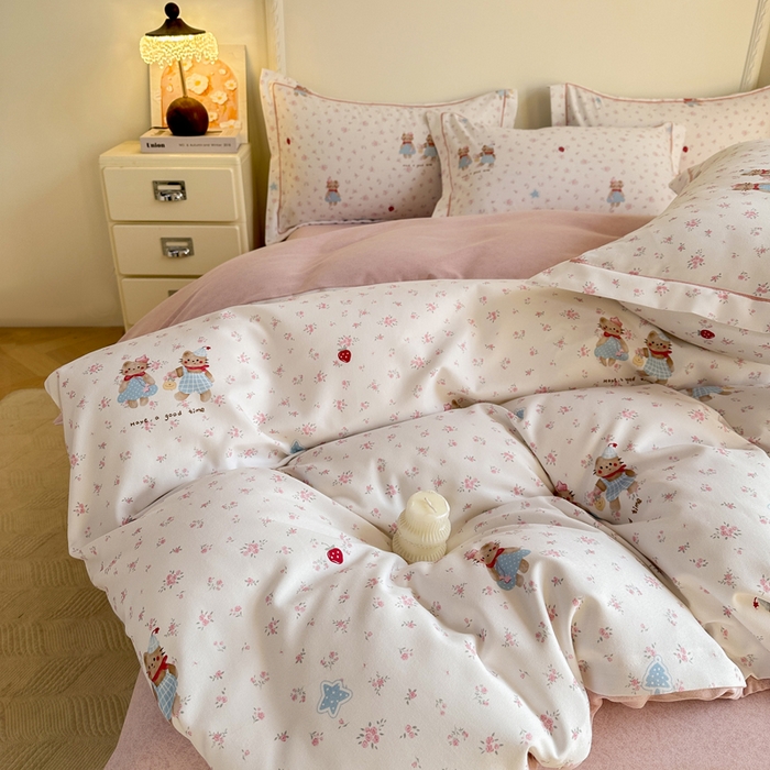 91家纺网 家纺一手货源 找家纺 凌鼎  2026新款混纺加厚磨毛四件套 凯蒂