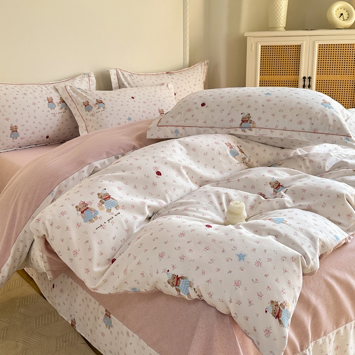 91家纺网 家纺一手货源 找家纺 凌鼎  2026新款混纺加厚磨毛四件套 凯蒂