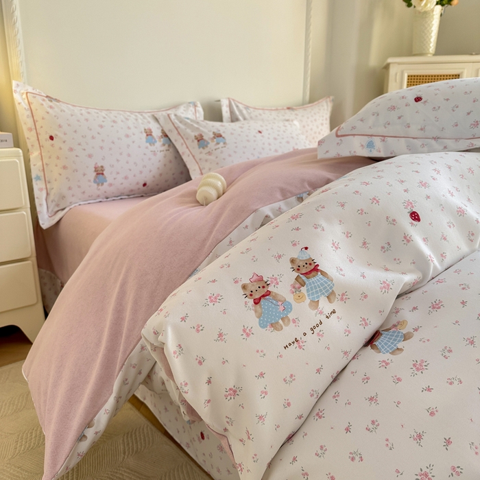 91家纺网 家纺一手货源 找家纺 凌鼎  2026新款混纺加厚磨毛四件套 凯蒂