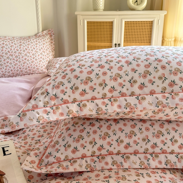 91家纺网 家纺一手货源 找家纺 凌鼎  2026新款混纺加厚磨毛四件套 玫瑰故事