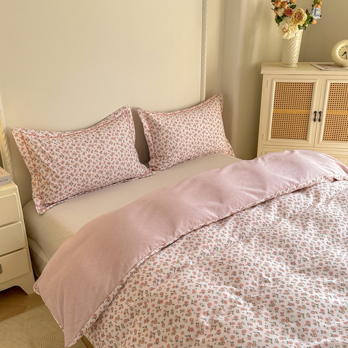 91家纺网 家纺一手货源 找家纺 凌鼎  2026新款混纺加厚磨毛四件套 玫瑰故事