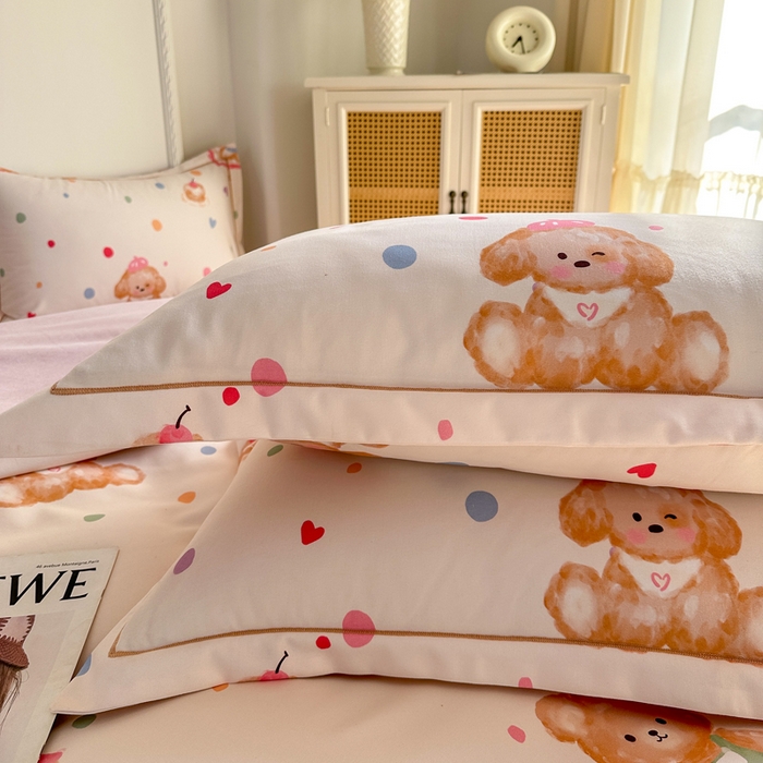 91家纺网 家纺一手货源 找家纺 凌鼎  2026新款混纺加厚磨毛四件套 蜜糖