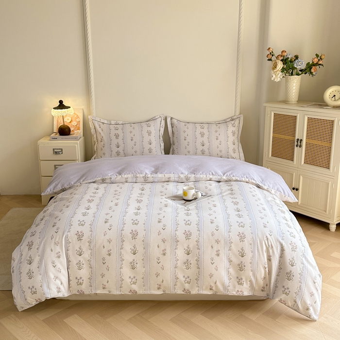 91家纺网 家纺一手货源 找家纺 凌鼎  2026新款混纺加厚磨毛四件套 莫兰