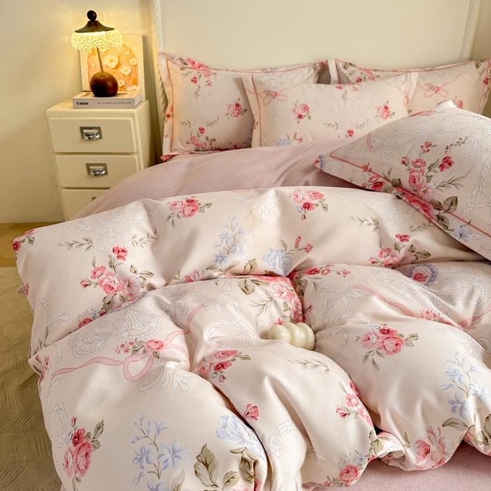 91家纺网 家纺一手货源 找家纺 凌鼎  2026新款混纺加厚磨毛四件套 欧若拉