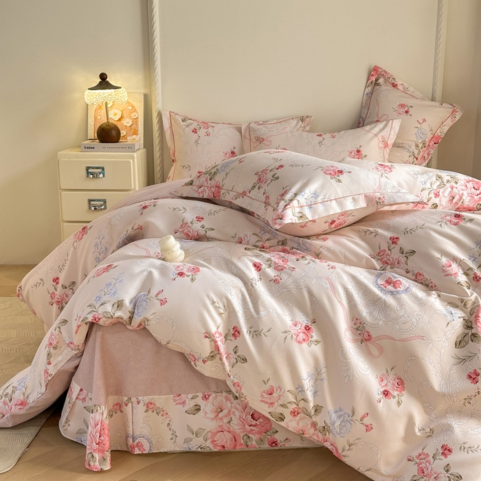 91家纺网 家纺一手货源 找家纺 凌鼎  2026新款混纺加厚磨毛四件套 欧若拉