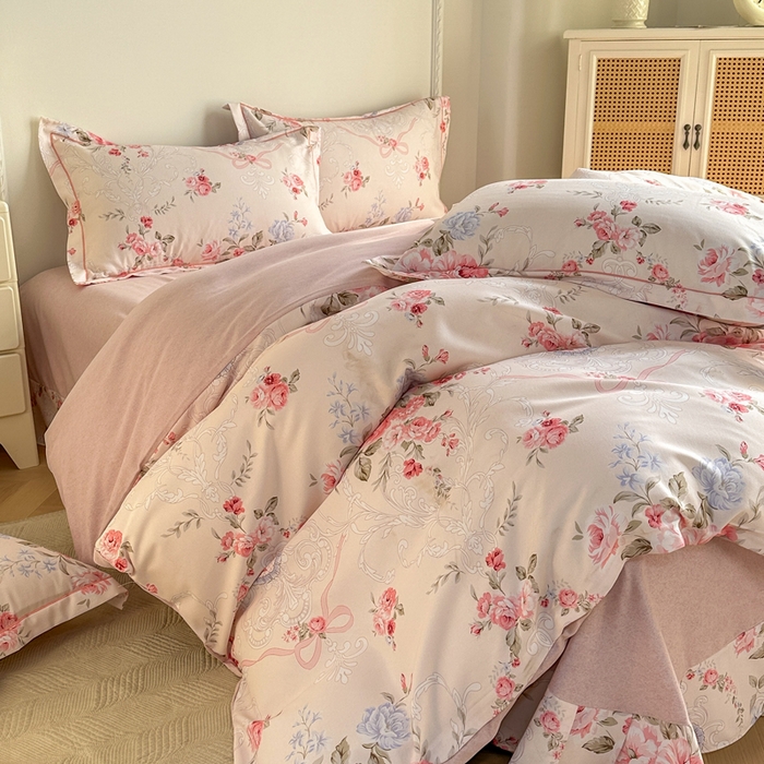 91家纺网 家纺一手货源 找家纺 凌鼎  2026新款混纺加厚磨毛四件套 欧若拉