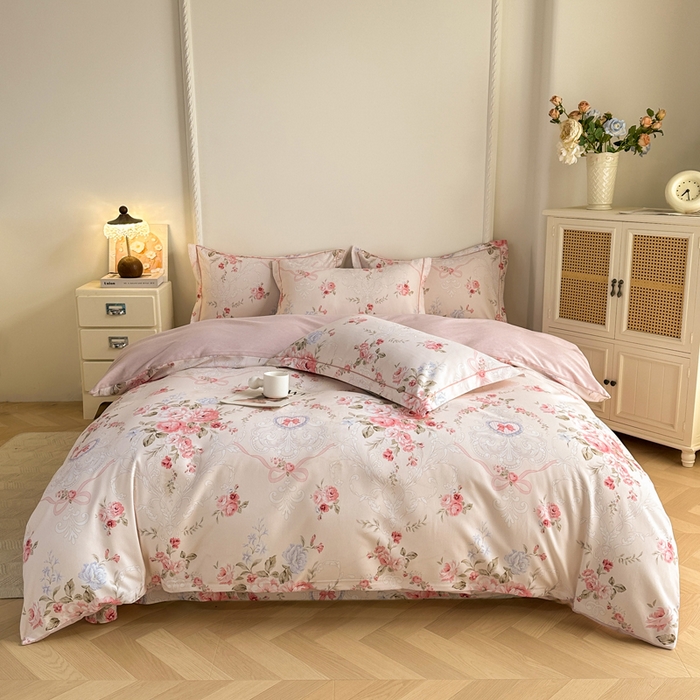 91家纺网 家纺一手货源 找家纺 凌鼎  2026新款混纺加厚磨毛四件套 欧若拉