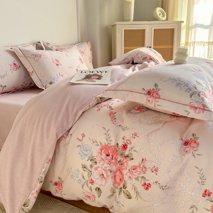 91家纺网 家纺一手货源 找家纺 凌鼎  2026新款混纺加厚磨毛四件套 欧若拉