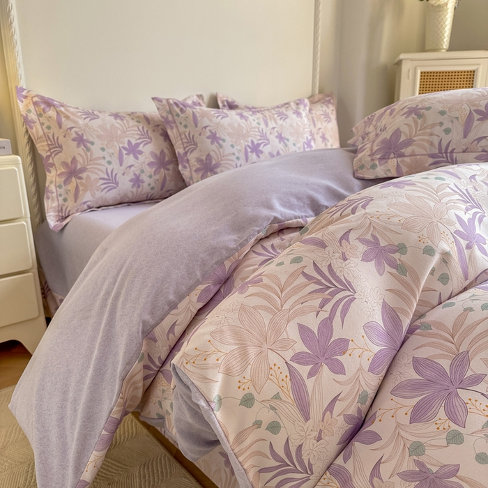 91家纺网 家纺一手货源 找家纺 凌鼎  2026新款混纺加厚磨毛四件套 普罗旺斯