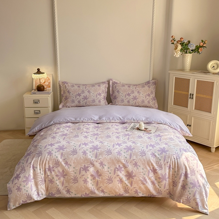 91家纺网 家纺一手货源 找家纺 凌鼎  2026新款混纺加厚磨毛四件套 普罗旺斯