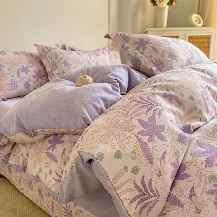 91家纺网 家纺一手货源 找家纺 凌鼎  2026新款混纺加厚磨毛四件套 普罗旺斯