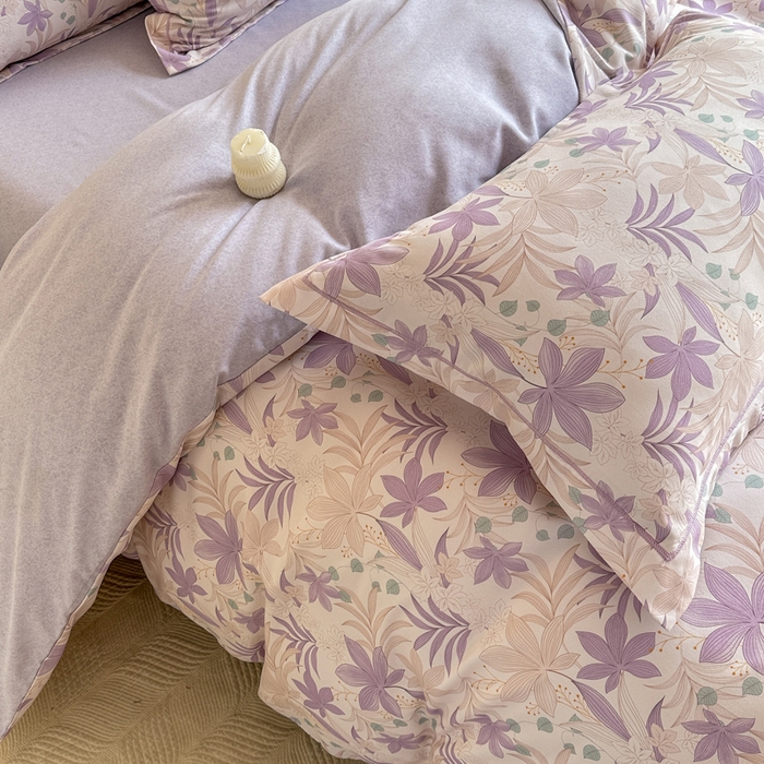 91家纺网 家纺一手货源 找家纺 凌鼎  2026新款混纺加厚磨毛四件套 普罗旺斯