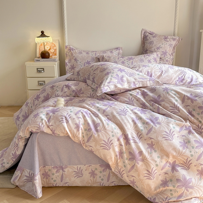 91家纺网 家纺一手货源 找家纺 凌鼎  2026新款混纺加厚磨毛四件套 普罗旺斯